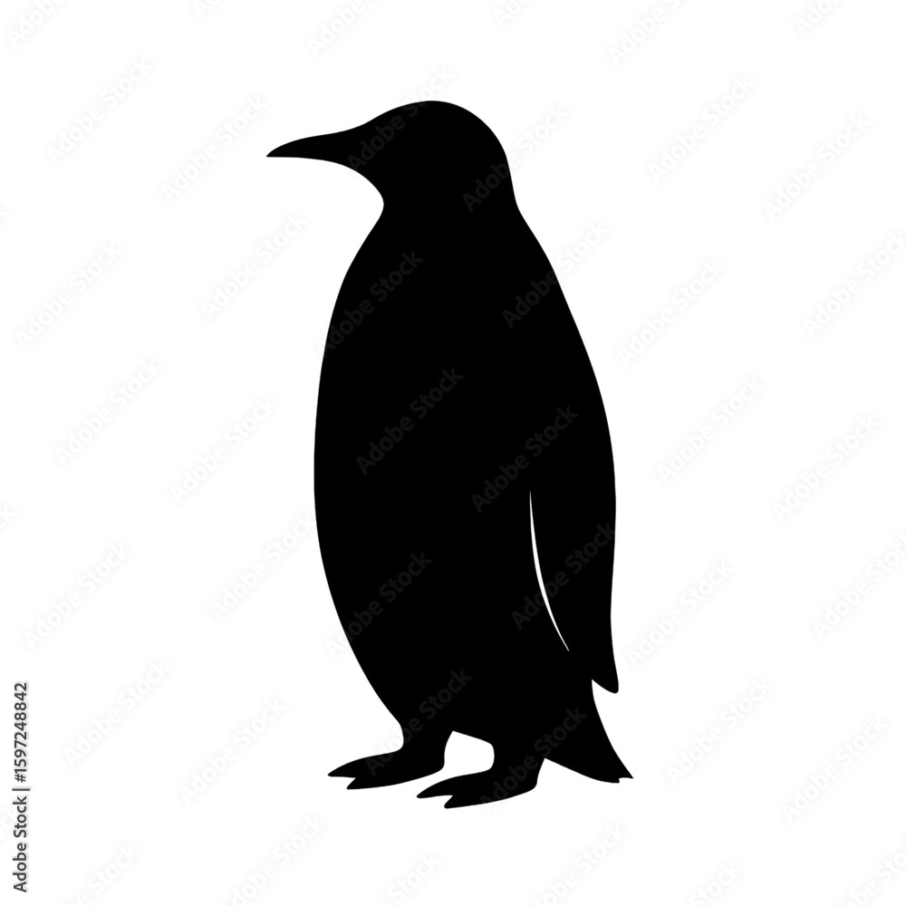 Fototapeta premium penguin silhouette isolated on white background