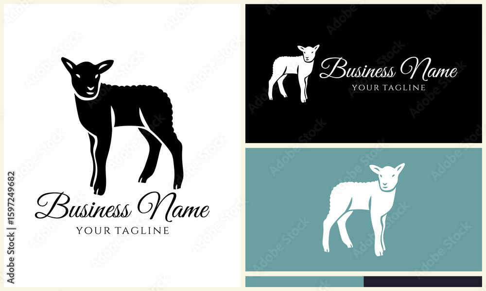 Obraz premium Lamb Logo Design Variations. (4)