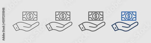 payment icon set outline