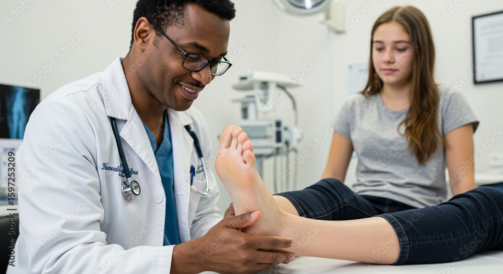 Obraz premium Doctor examining patient foot