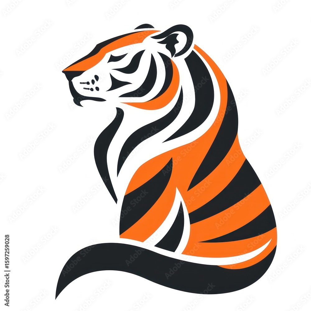 Obraz premium Stylized profile of a tiger