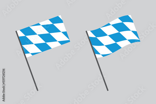  Bavarian Flag with Blue and White Diamond Pattern for Oktoberfest	
