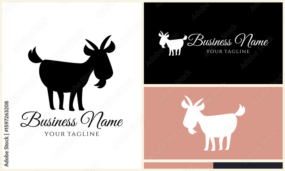 Obraz premium Cute Goat Logo Variations.