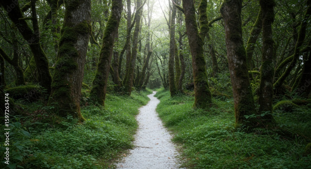 Obraz premium Forest pathway nature scene