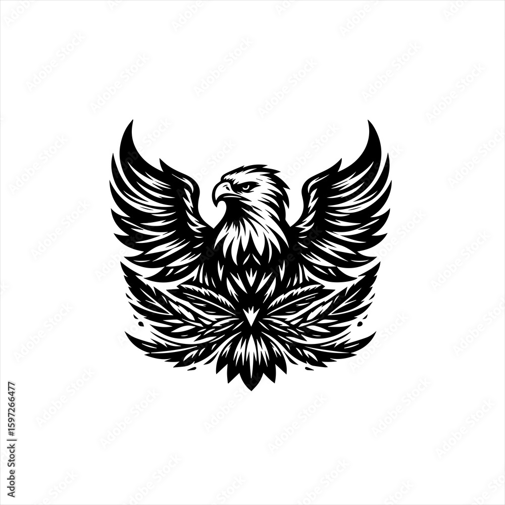 Obraz premium Majestic Eagle Emblem with Stylized Wings and Feathers.