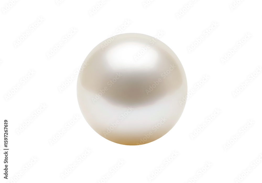 Obraz premium Close-up of a lustrous pearl on a clean background, showcasing its smooth surface and shine