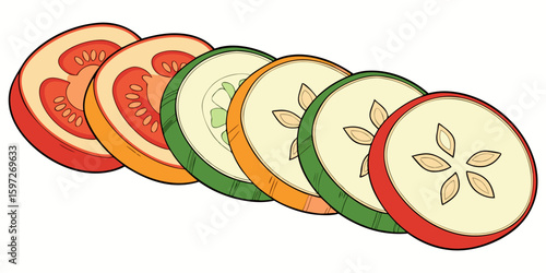 tomato and cucumber slices