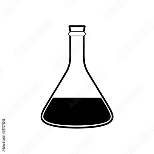 vector illustration of a laboratory flask