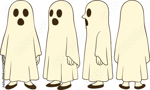 Cartoon Ghost Character Turnaround Sheet, ghost modelsheet