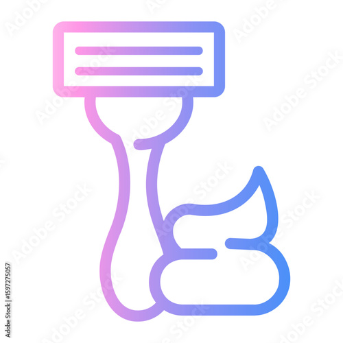 shaving Line Gradient Icon
