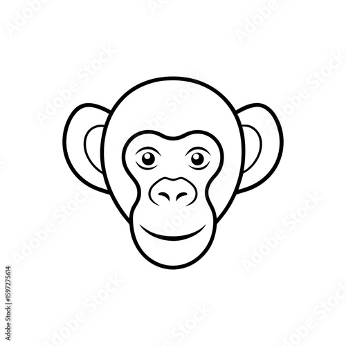 chimpanzee head      .svg