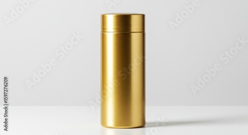 Gold metal cylinder container