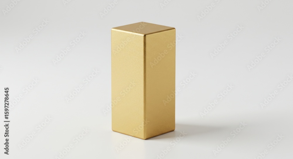 Obraz premium Gold rectangular prism object