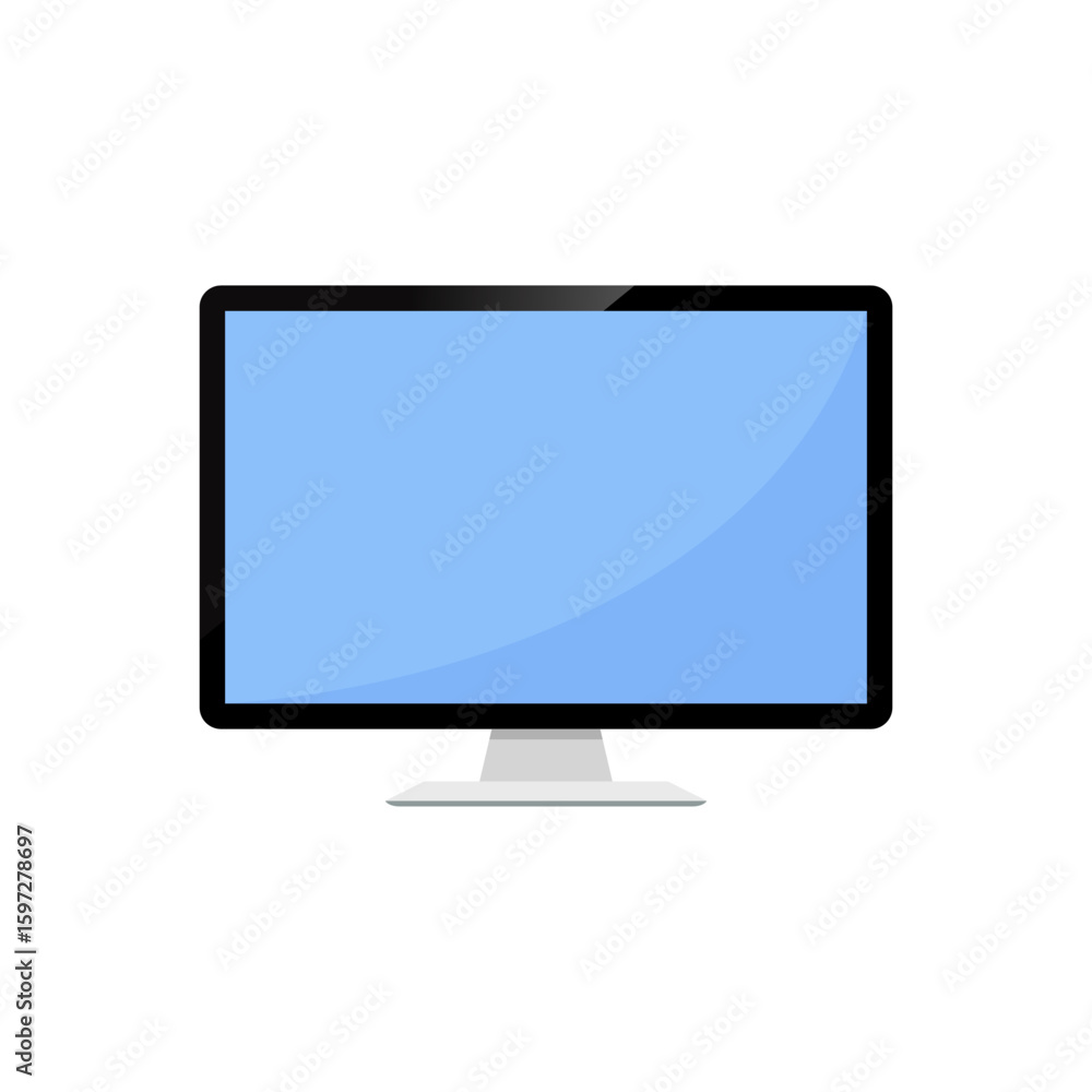 Modern computer monitor icon. Flat desktop screen symbol Modern computer monitor icon. Flat desktop screen symbol