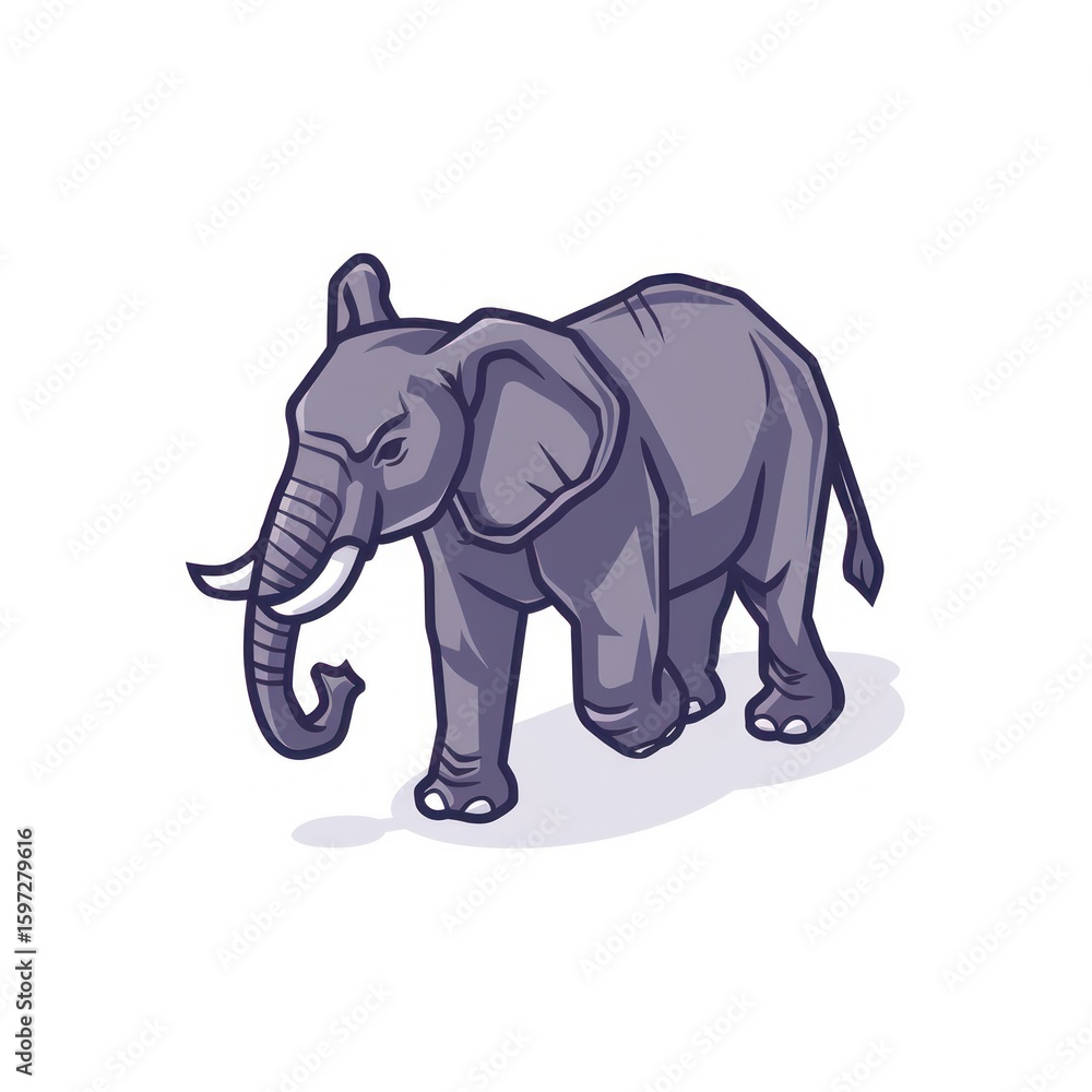 Obraz premium Side view of a stylized elephant
