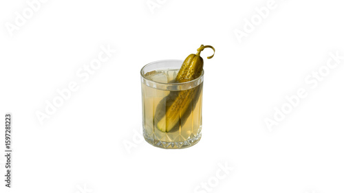 Refreshing Pickleback Cocktail in a Rocks Glass