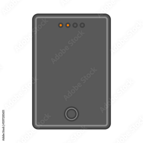 残量低下のモバイルバッテリー（スマートフォン充電器・パワーバンク）黒色・ブラック