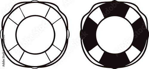 Lifebuoy icons. Maritime Water Safety. Vector illustration. Leisure and Tourism