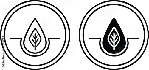 Labels Retinol. Black and White Vector Icons. Retinol Regulates Skin Renewal Process. Sticker for Cosmetic Packaging. Skin Care Concept
