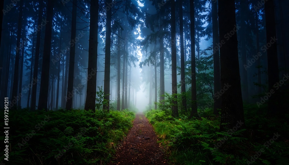 Obraz premium Misty forest path