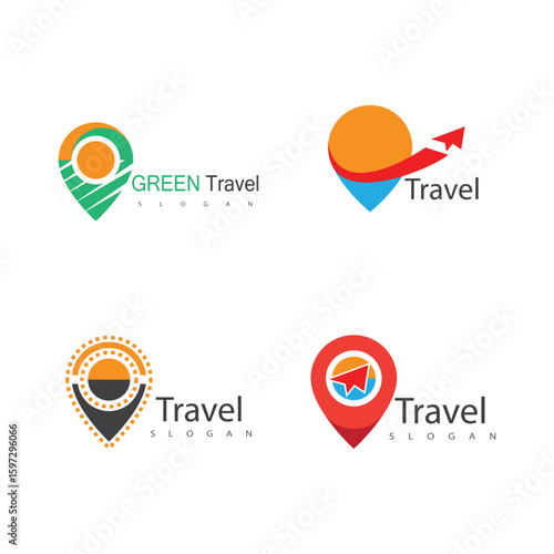 Location travel logo stylized symbol vector design