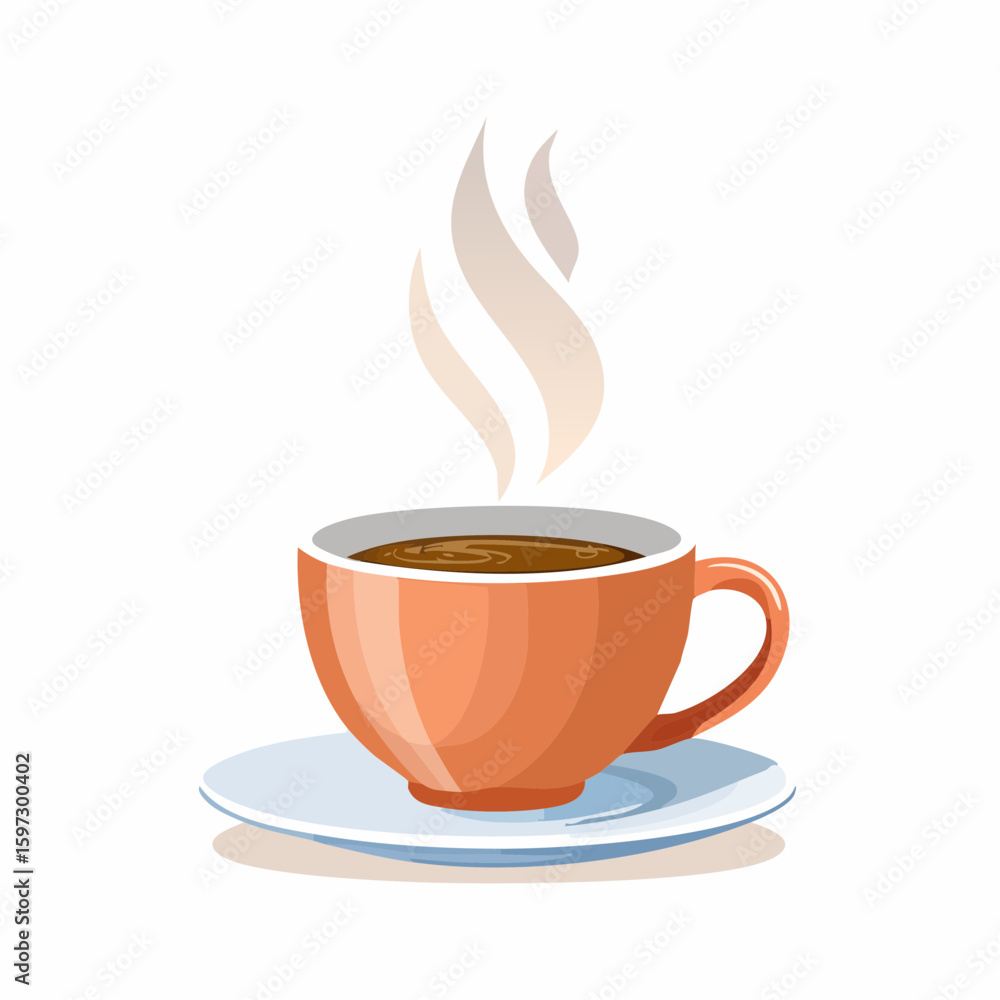 Obraz premium Coffee cup with smoke float up