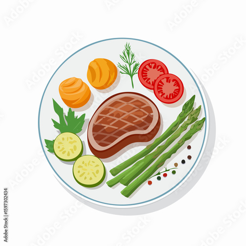 Succulent fillet steak and roast vegetables