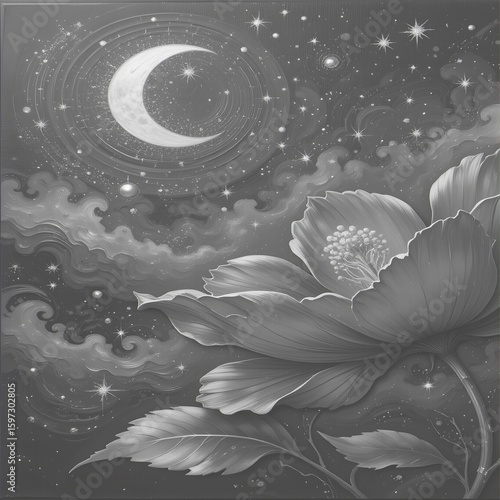 Abstract floral background with water lily flowers, a beautiful vintage vector illustration of nature's blossom design