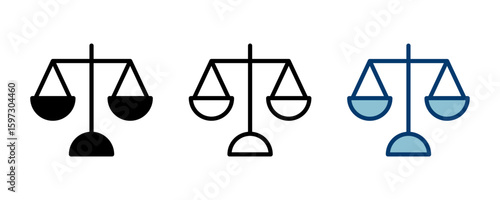 Scales icon vector isolated on white background . Law scale icon. Justice sign
