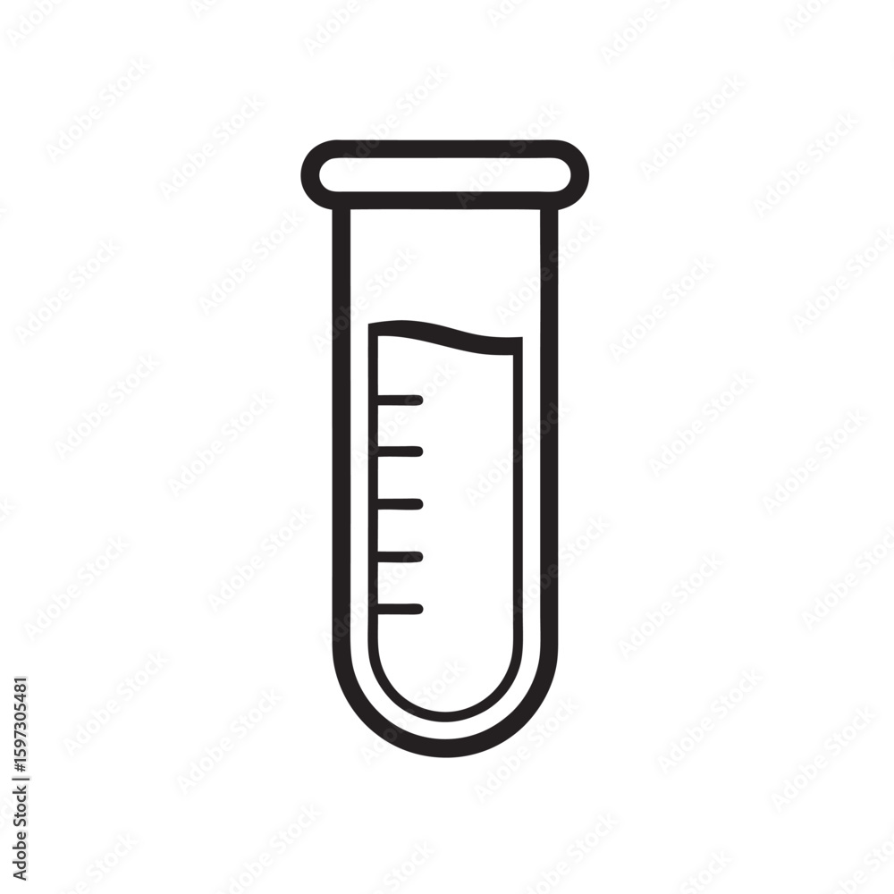 Outline test tube icon isolated on white background Outline test tube icon isolated on white background