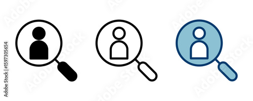 Hiring icon vector isolated on white background. Human resources concept. Recruitment. Search job vacancy icon. Hire. Find people icon