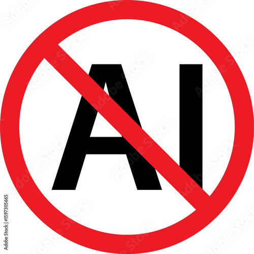 No AI sign icon for graphic design, logo, website, social media, mobile app, ui illustration