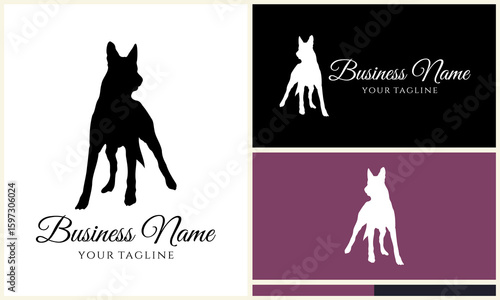 Dog Silhouette Logo Design Variations. (2)