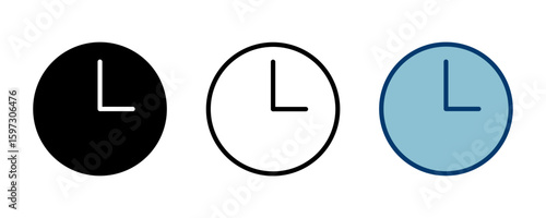 Clock icon vector isolated on white background. Time icon vector. Clock vector icon