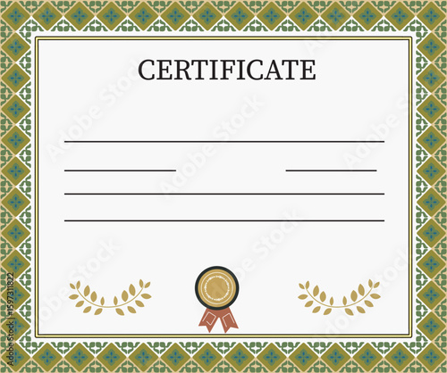 certificate of completion template  illustration icon, business gift achievement graduation stamp 
