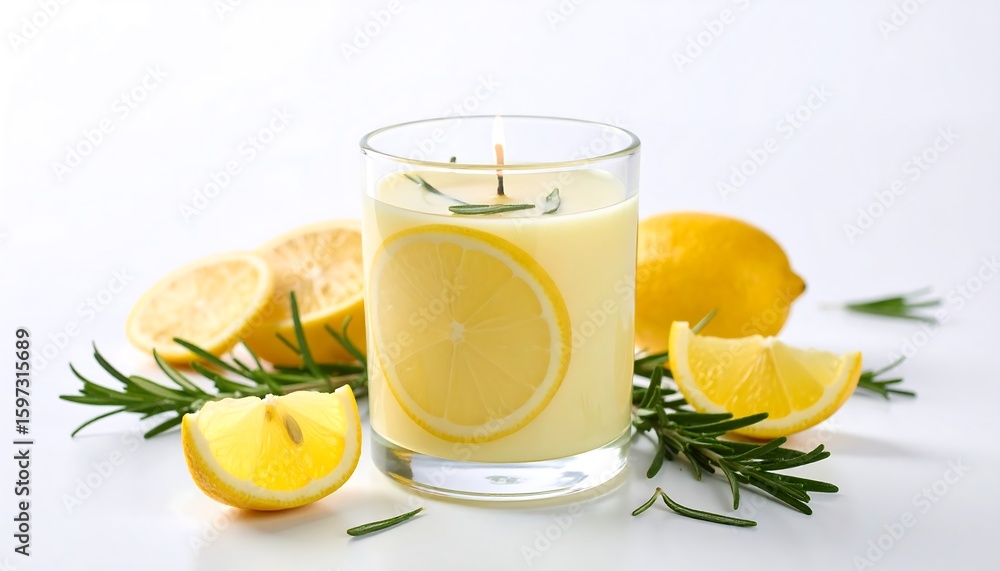 Fototapeta premium Aromatherapy Candle with Citrus and Herbs.