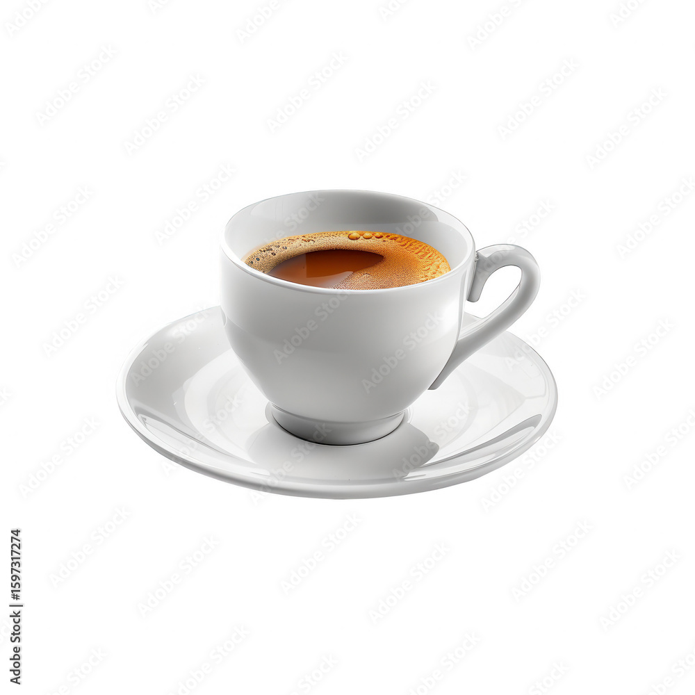 White coffee cup with espresso White coffee cup with espresso