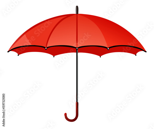 Red umbrella on white background. Vector