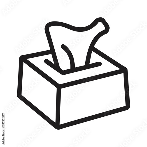 gift box with ribbon a tissue box bold black silhouette vector icon illustration on white background minimalist flat black