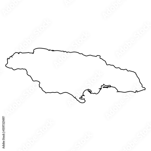 map of Jamaica line