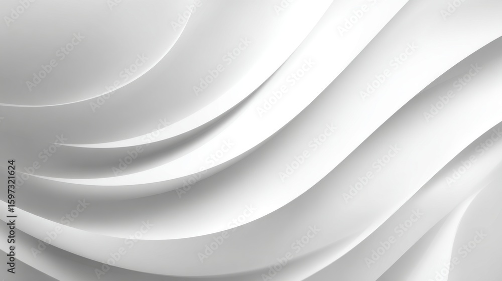 Obraz premium Soft, flowing lines in shades of white form a sophisticated backdrop, emphasizing a contemporary, minimalistic style that enhances any interior setting.