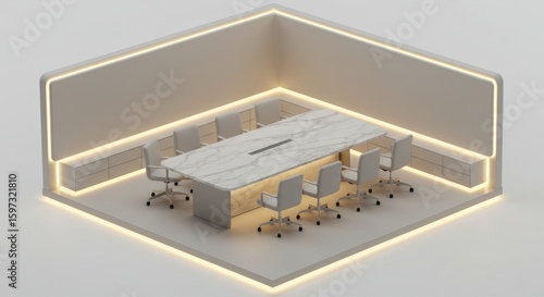 Modern conference room design isometric view