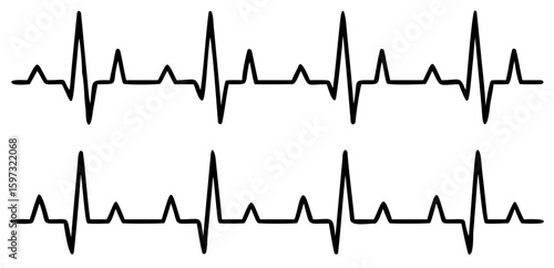 Heartbeat line set. EKG. Vector