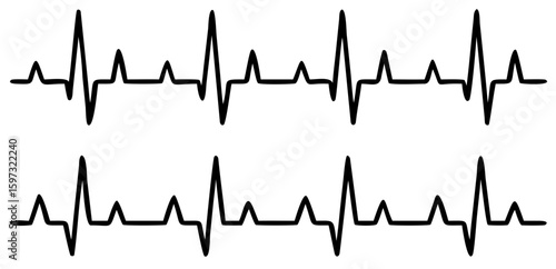 Heartbeat line set. EKG. Vector