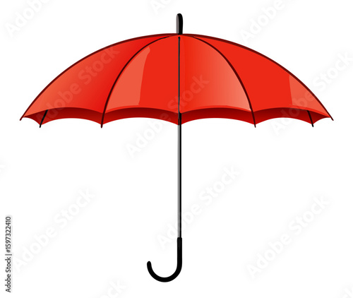 Red umbrella on white background. Vector