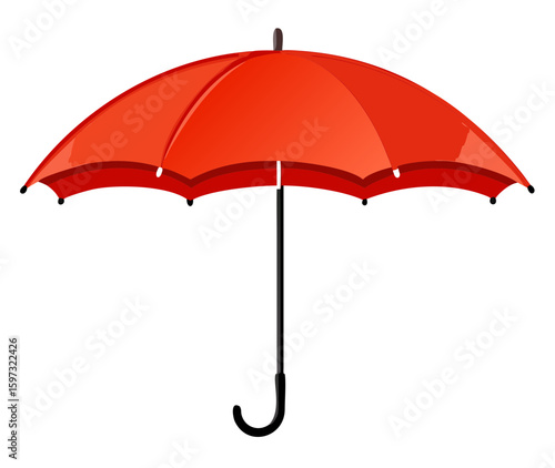 Red umbrella on white background. Vector