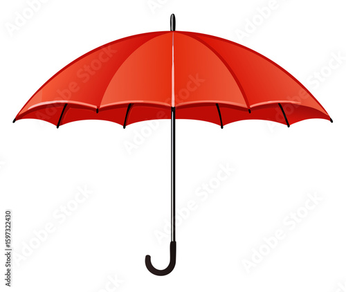 Red umbrella on white background. Vector