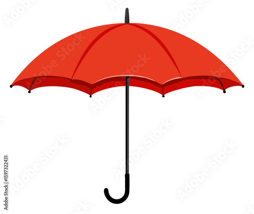 Red umbrella on white background. Vector