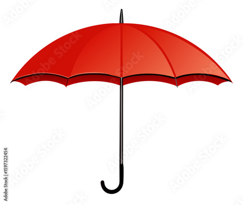 Red umbrella on white background. Vector