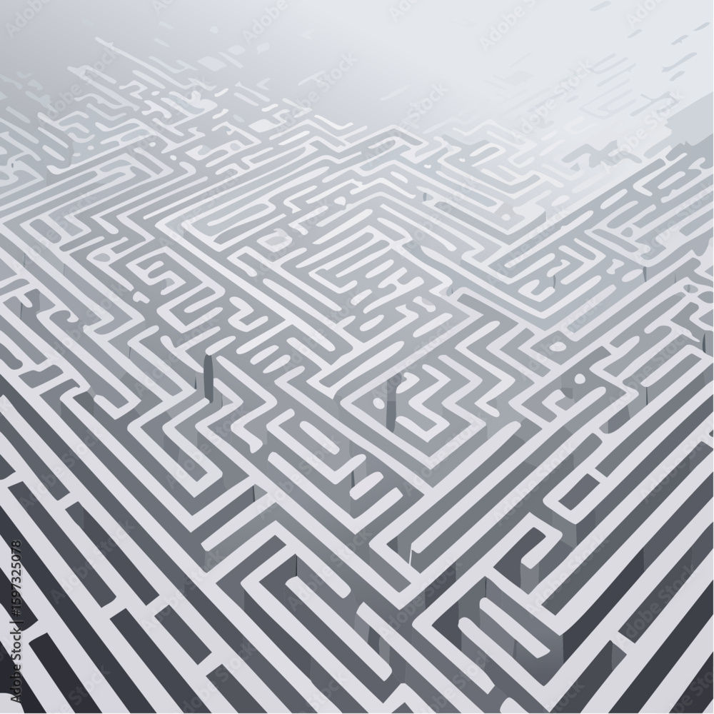 Maze of white lines and black squares. Maze of white lines and black squares.